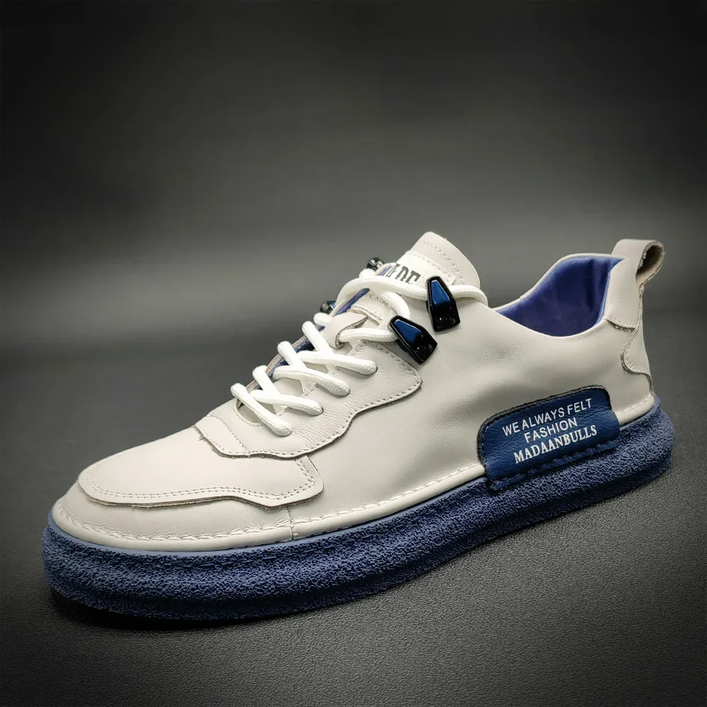 

Luxury Brand Men Handmade Leather Casual Shoes Fashion Soft Sole Sports Sneakers Men's Comfort Outdoor Shoes Lace-up Tenis Shoes