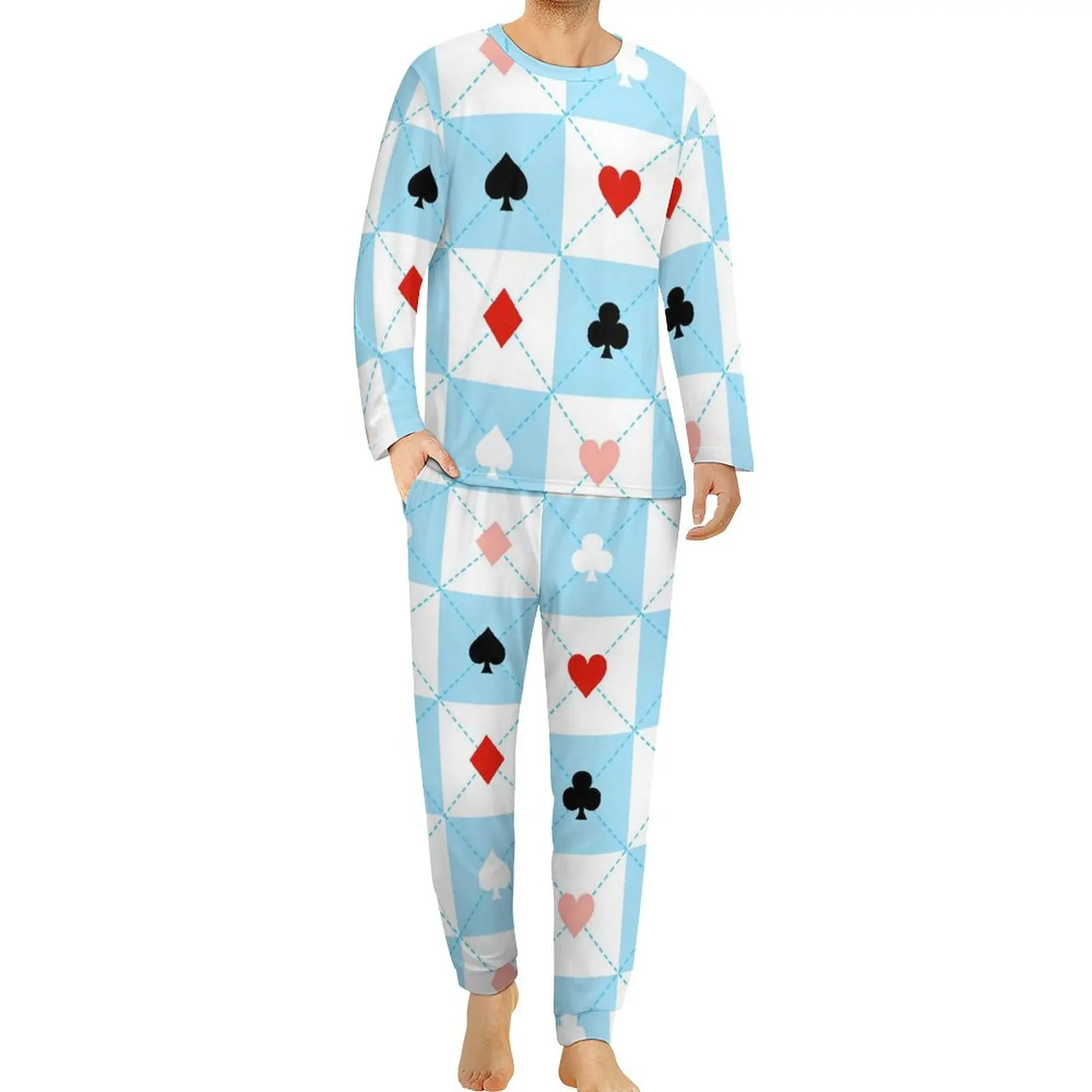 cuore-poker-pigiama-quotidiano-due-pezzi-blu-e-bianco-plaid-adorabile-pigiama-set-uomo-manica-lunga-casa-grafica-pigiameria-di-grandi-dimensioni
