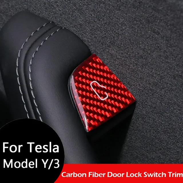 BETTERHUMZ Türschloss Aufkleber Für Tesla Model 3/Y - Wildleder & Carbon Optik