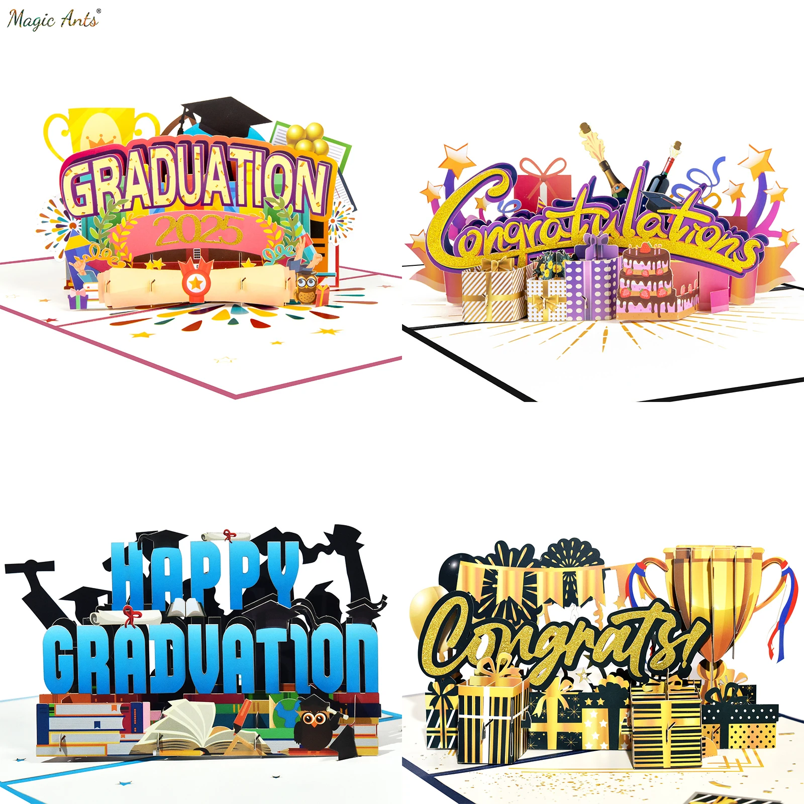 Auptiz Biglietti pop-up con garofano, biglietti di auguri con fiori