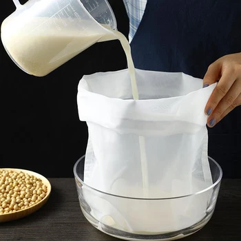 Soy Milk Wine Filter Bag Nut Milk Bag Tea Coffee Oil Yogurt Filter Net Mesh Kitchen Food Reusable Nylon Filter Bags Strainer 1
