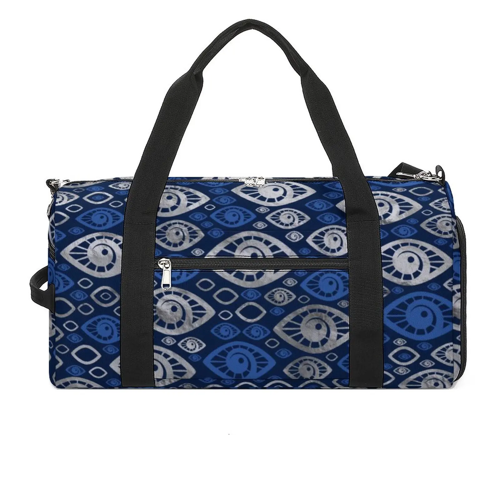 

Greek Amulet Evil Eye Gym Bag Blues and Silver Eyes Vintage Swimming Sports Bags Men Design Shoes Fitness Bag Weekend Handbags