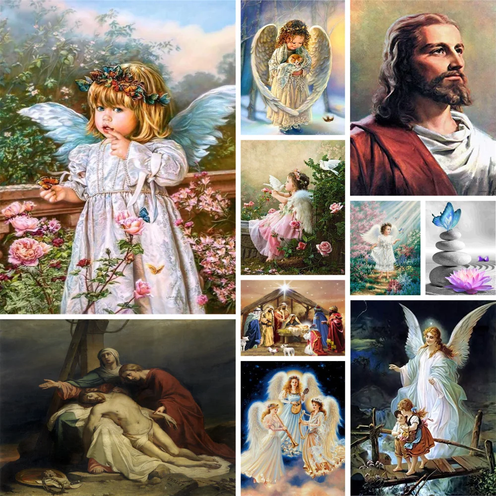 Religion Angel Portrait DIY paint numbers kit oil paints 40*50 painting by numbers home decor crafts for adults wall art, paint numbers kit