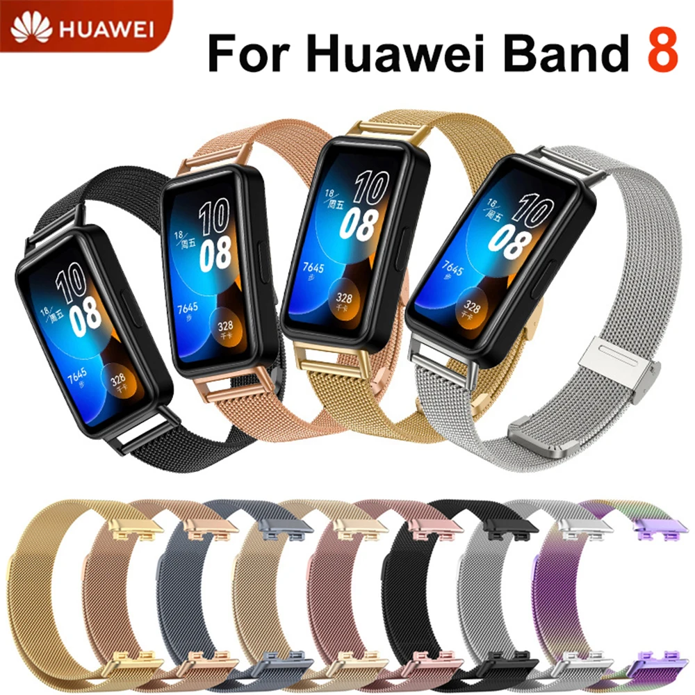 

Stainless Steel Strap Loop For Huawei Band 8 Waterproof Metal Women Men Watch Bracelet Correa For Huawei Band8 Clasp