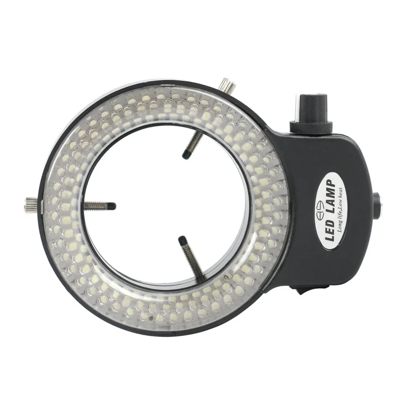 Adjustable 6500K 144 LED Ring Light Illuminator Lamp For Industry Stereo Microscope Lens Camera Magnifier 110V-240V Adapter microscope lamp