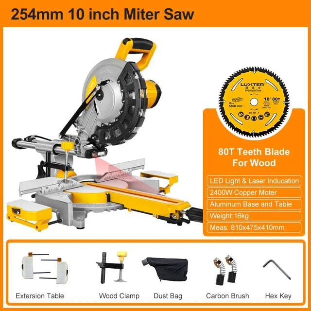 Luxter 10inch 255mm Sliding Miter Saw 