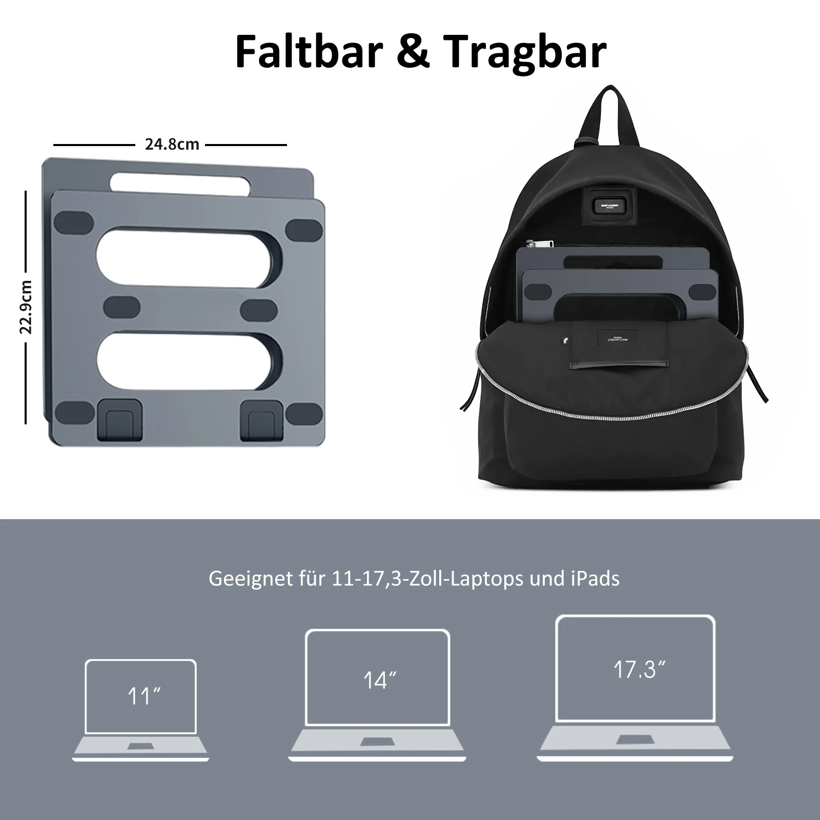 Eary Aluminum Metal Laptop Stand Ergonomic Foldable Height Adjustable Holder Ventilated Cooling Computer Base Desk Accessories