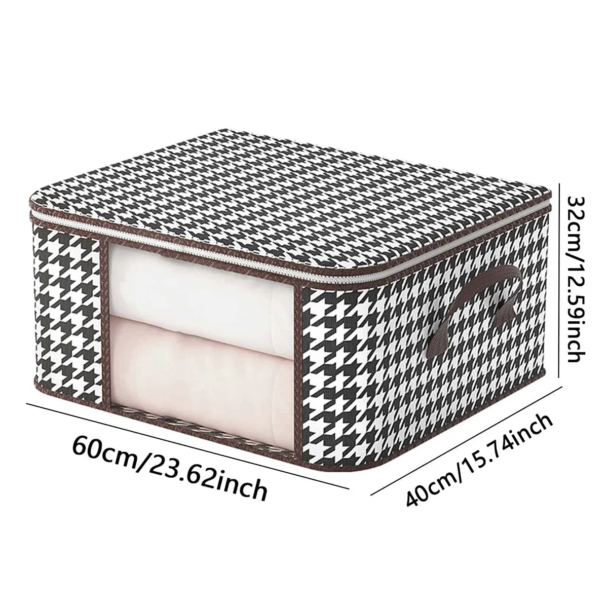 1pc-Cloth Quilt Storage Box Non woven Home Foldable Visible Quilt Bag 3