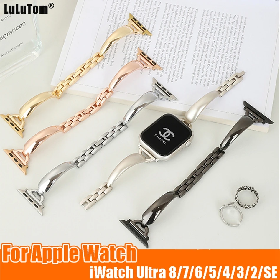 

Роскошный женский браслет для Apple IWatch Series 8 7 6 SE 5 4 3 Ultra, ремешок для наручных часов 49 мм 40 44 41 45 мм 38 42, браслет со стразами