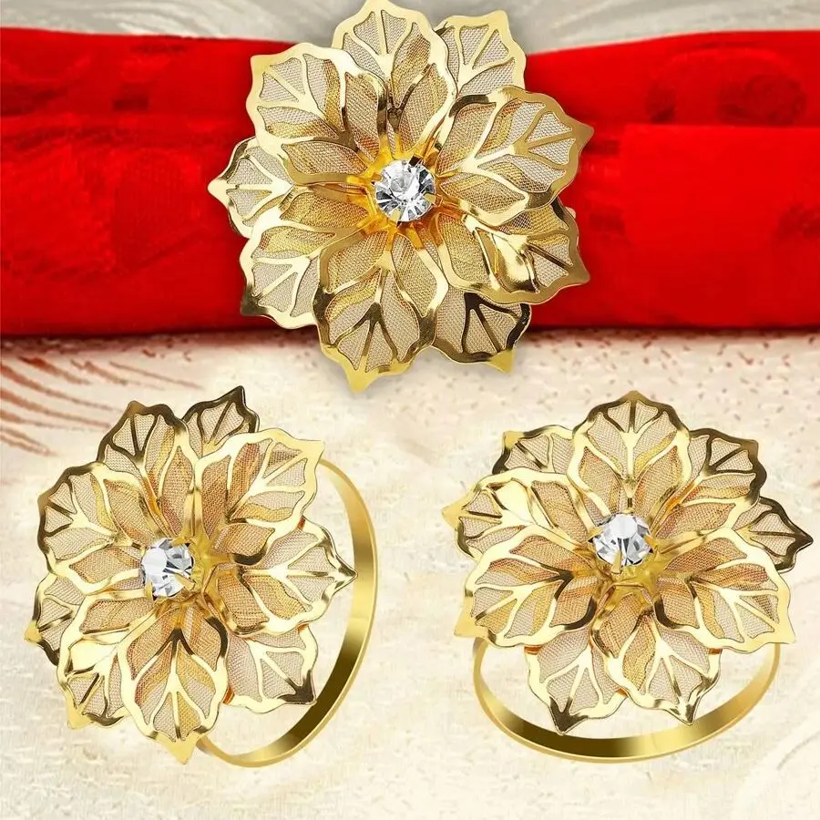 Exquisite Flower Napkin Rings 6pcs