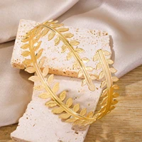 Boho Arm Bracelet for Women - Vintage Geometric Gold Color Leaf Women's Arm Bangles Adjustable Jewelry - Image 4