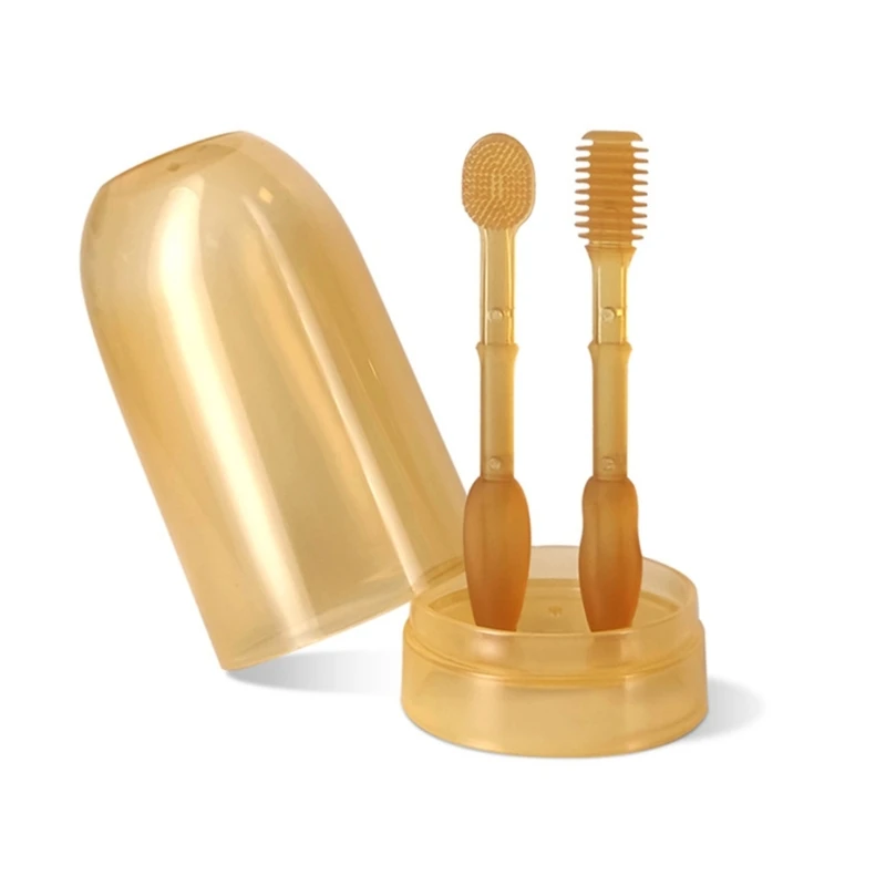 

2pcs Baby Toothbrush Food Grade Silicone Children Teeth Cleaning Massage Dental Care Tongue Brush for 0-18 Month Kid