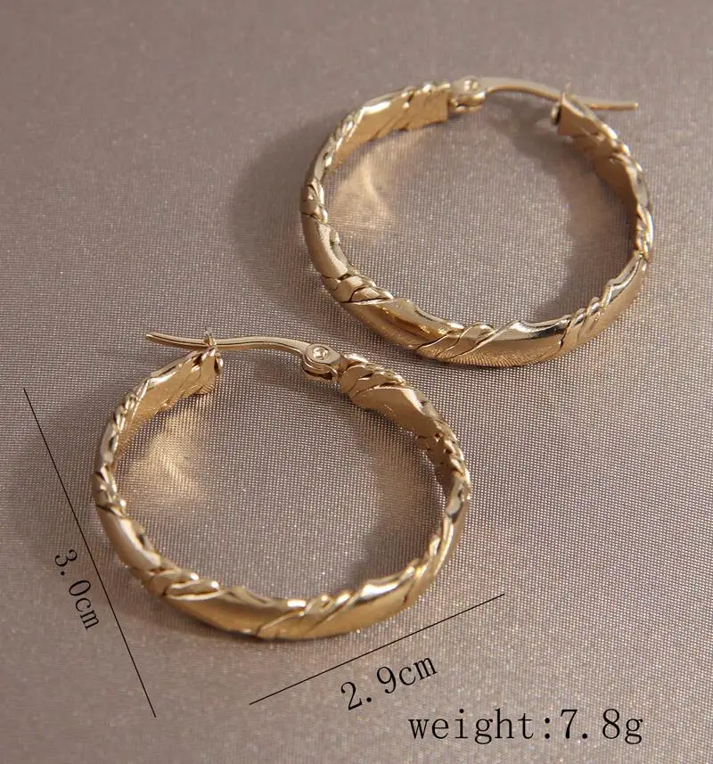 New Arrival Stainless Steel Earrings Gold Color Big Hoop Earrings For Women Bijoux Fashion Women's Hoops 3