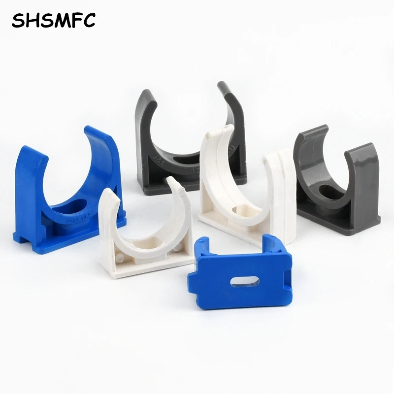 5-50Pcs 20/25/32/40/50/63/75-110mm PVC Pipe Clamp Fixed U-type Clip Water Pipe Support Garden Irrigation System Tube Fittings pvc pipe fittings