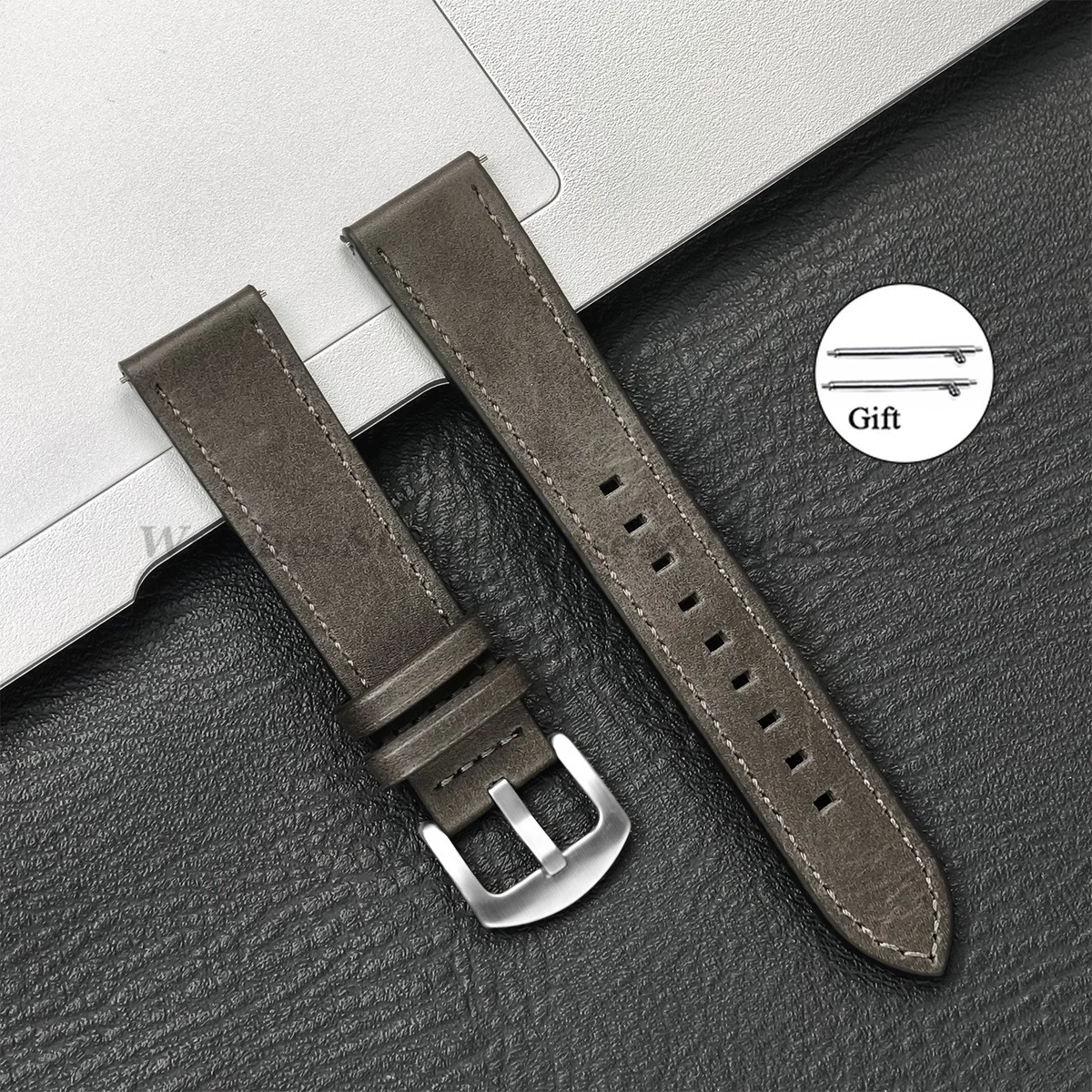 Vintage Brown Leather Watch Strap - Premium 20mm & 22mm Band