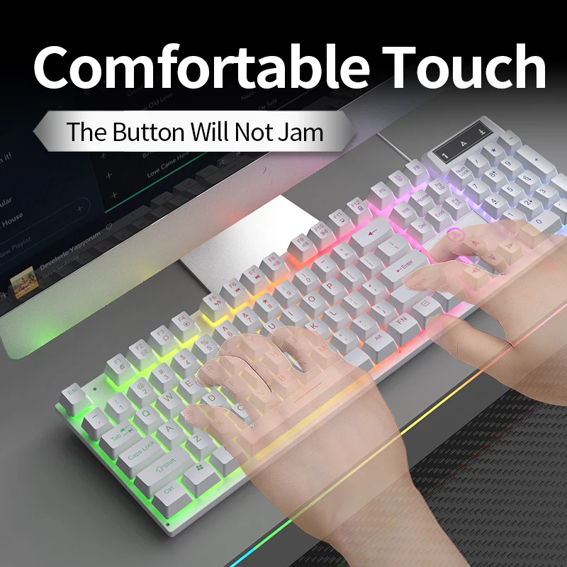 YINDIAO K500 Wire Keyboar Gaming Laptop Desktops PC Computer Office Accessories Low Profile Gamer Keyboars With_voghion.com