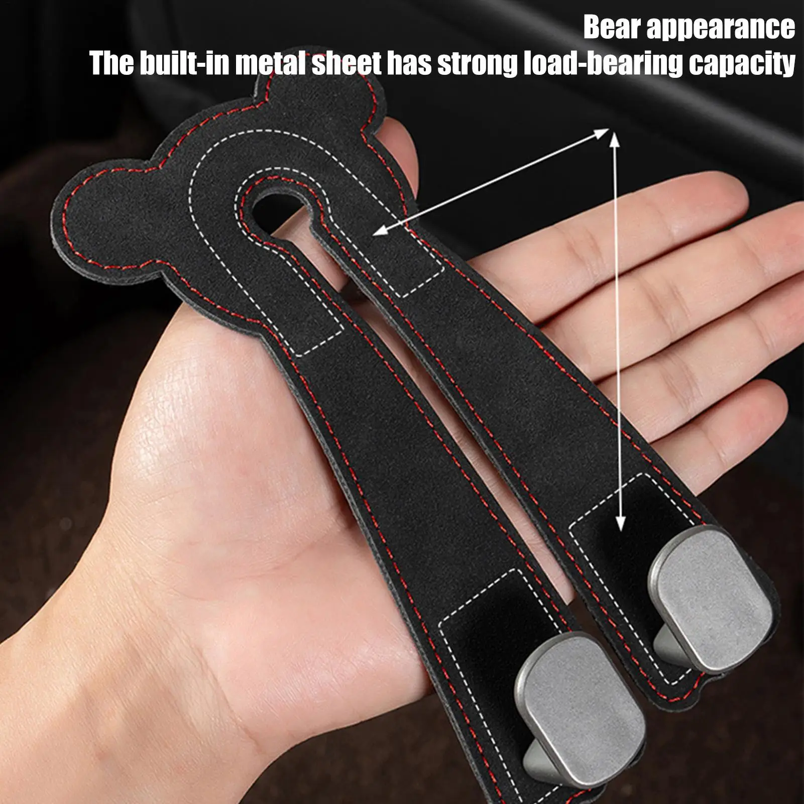 Car Seat Hooks for Headrest Leather Car Seat Headrest Double Hook Car Back Seat Headrest Hooks for Handbags