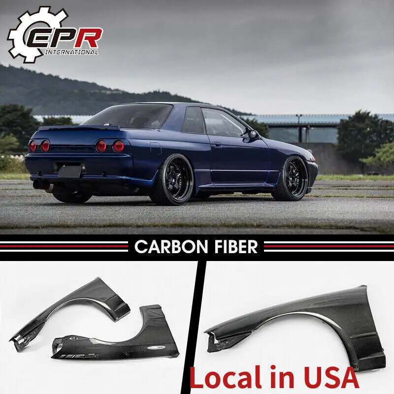 

(Local in USA) For Nissan Skyline R32 GTR Carbon Fiber New 2pcs OE Tape Front Fender Racing Kit