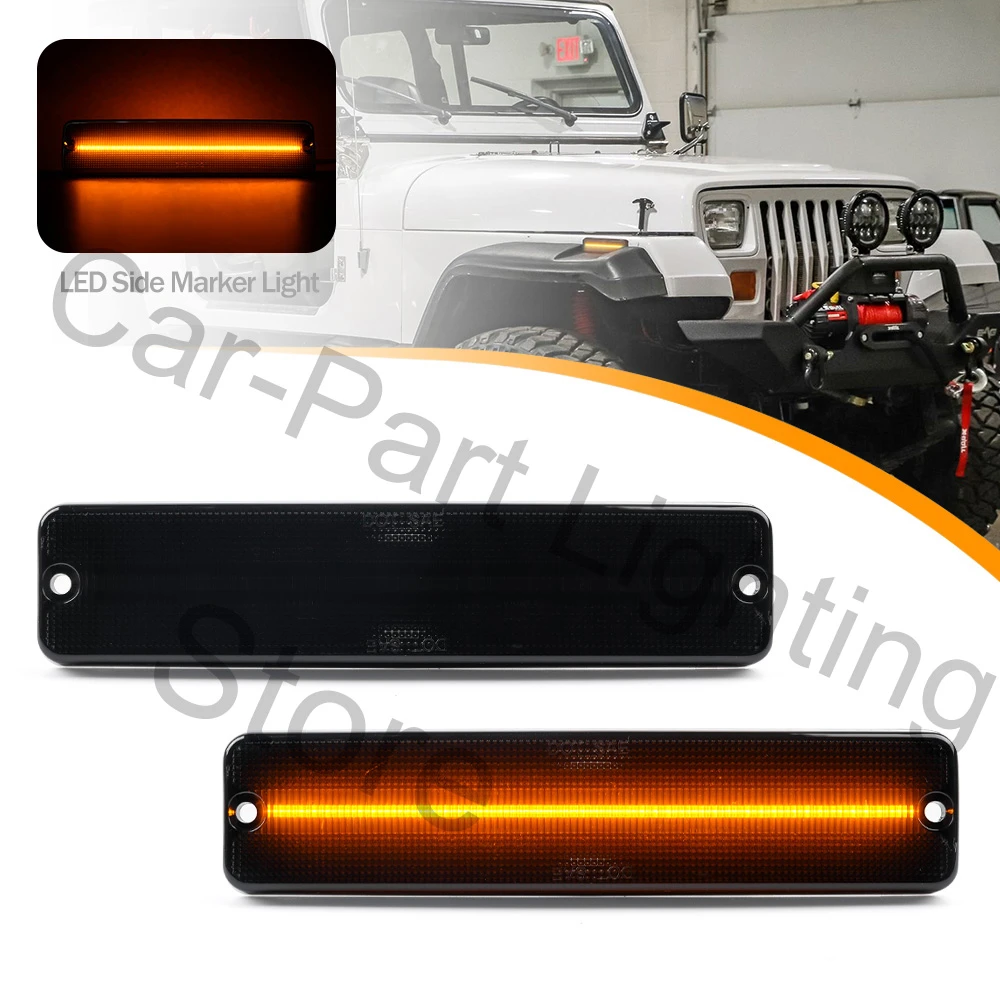 2PCS Led Front Side Marker Light for Jeep Wrangler YJ 1987 1988 1989