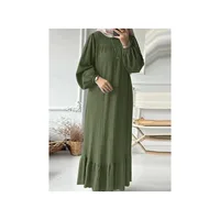 Robe Maxi à Manches sulfpour Femme, Caftan Éducatif, Abaya à la Mode, Eid Mulism, Turquie 5