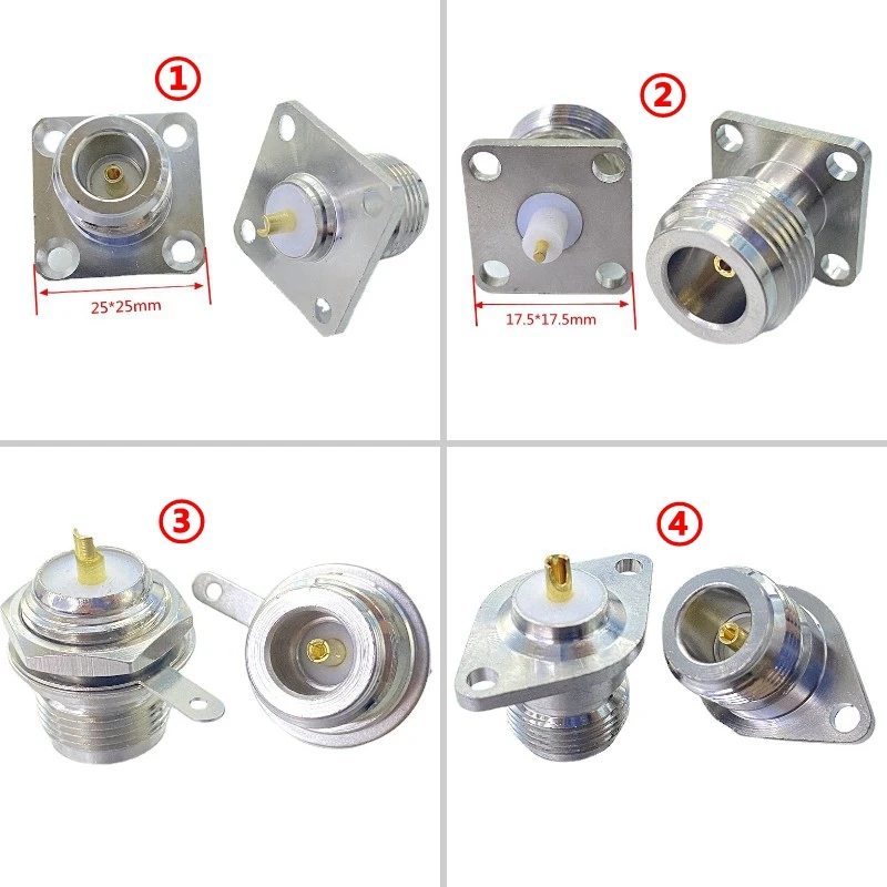 tipo Jack Fêmea Flange Chassis Rhombic Montagem em Painel Conector de Soquete rf Furos Furos Entrega Rápida Soldagem Peças L16 n