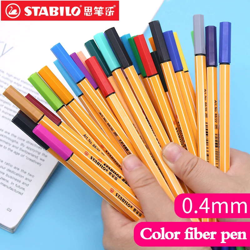 1 Pcs STABILO Point 88 Fiber Pen Art Marker 0.4mm Sketching Drawing Writing Gel Pen Colored Hook Pen Student Painting Graffiti