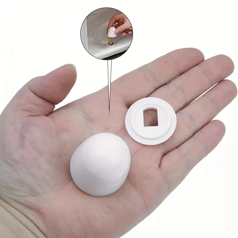 3pcs Universal Toilet Bolt Caps Round Plastic Push-On Toilet Bowl Bolt Caps Covers With Extra Washers For Easy Installation