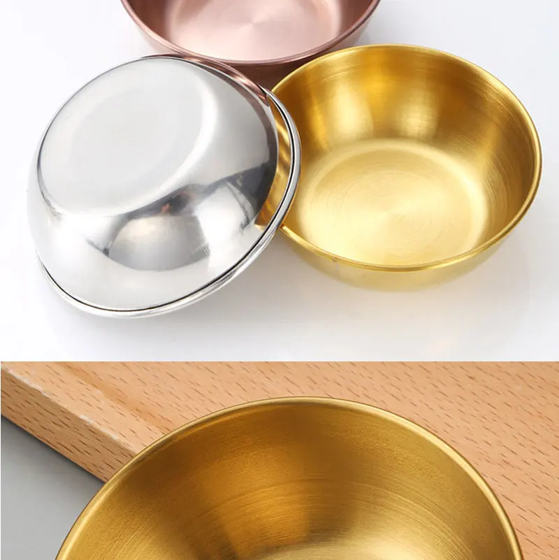 Edelstahl Runde Gewürzschale Kleine Runde Teller Schüssel Becher Essig Sojasoße Untertasse Vorspeisen-Schälchen Haushalts-Saucenschale Küchenzubehör – Detail 7