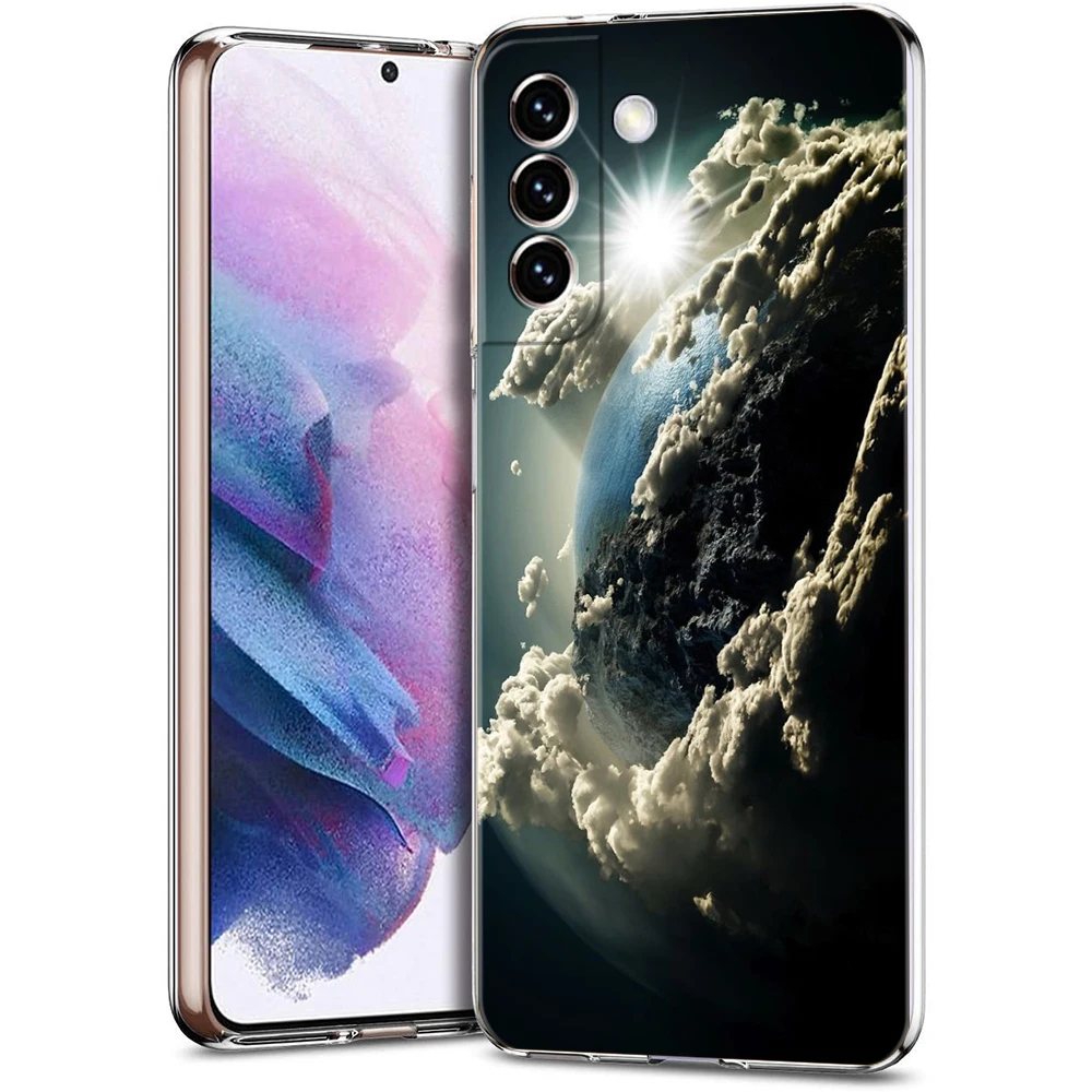 Earth Stars Space-Themed Soft Silicone Clear Phone Case