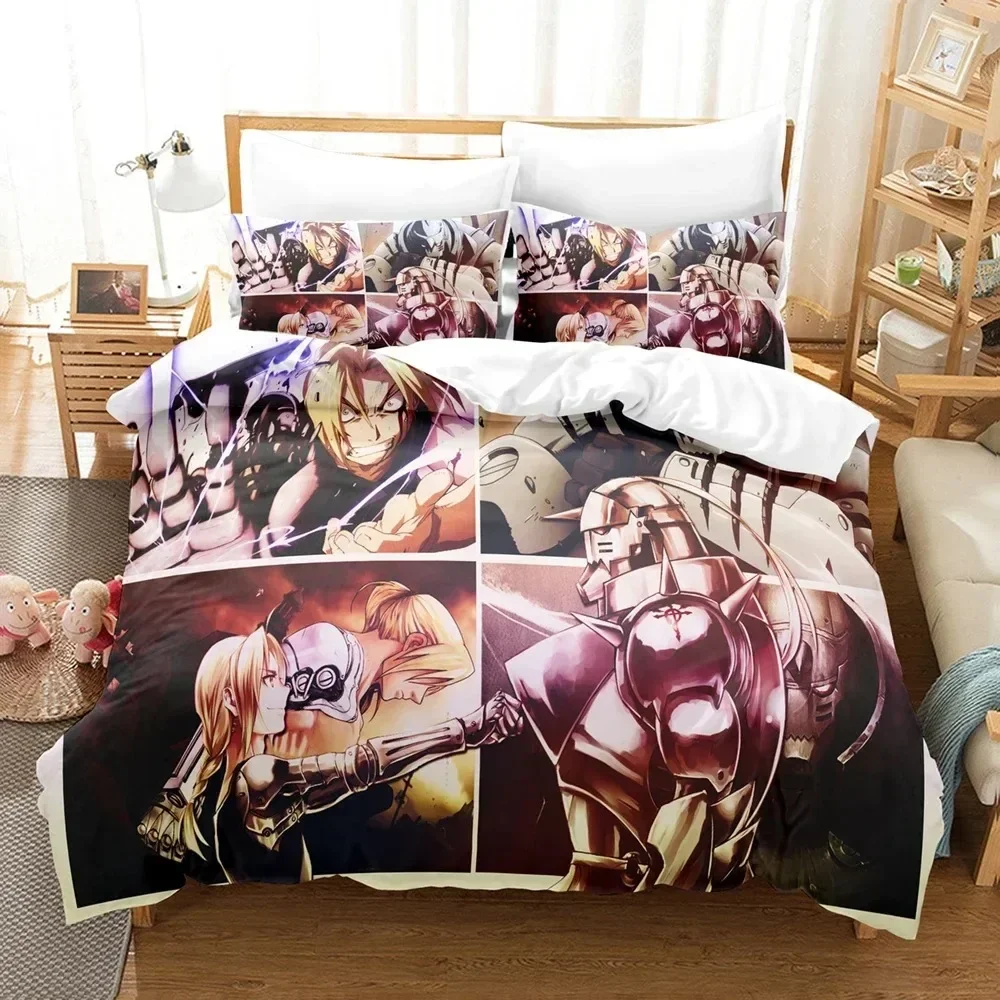 Anime Fullmetal Alchemist Bedding Set Duvet Cover Bedroom Comforter Single Twin King Size Quilt Cover Home Textile