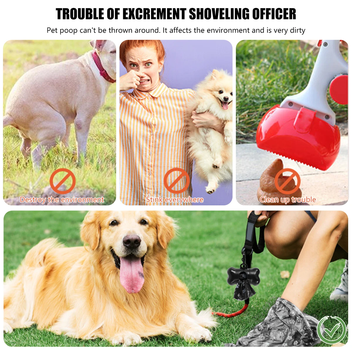 Dog Poop Bags 30Roll pet poop bags dog poop bags Disposable Pet Waste Bags Dog Waste Design Pet Poop Clean Pick Up Bone Bag Dispenser Tools