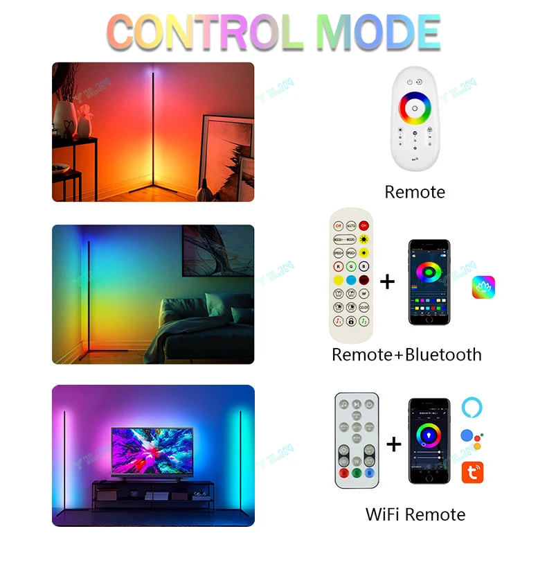 Heightening 180CM Smart Floor Night Light RGBIC Tuya Smart APP Remote Control Nordic Stand Floor Lamp Mood Light For Game Room