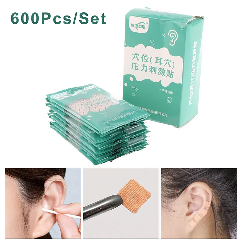 

600Pcs/set Colourful Ear Pressure Stickers Ear Point Stickers Acupuncture Magnetic Beads Ear Massage Sticker Dredge Meridians