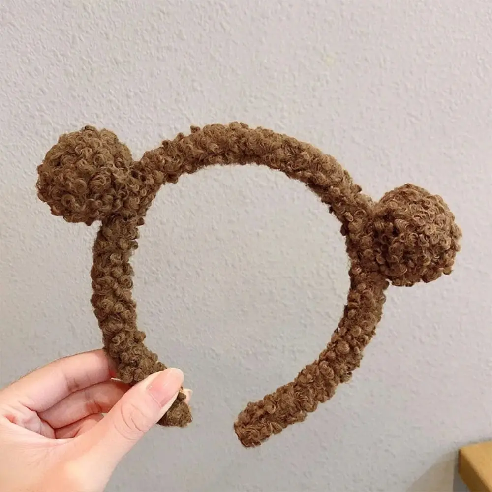 Mode Mädchen Nette Bär Ohren Plüsch Haar Hoops für Kinder Frauen Schöne Haarbänder Stirnband Kinder Winter Trendy Haar Zubehör – Detail 9