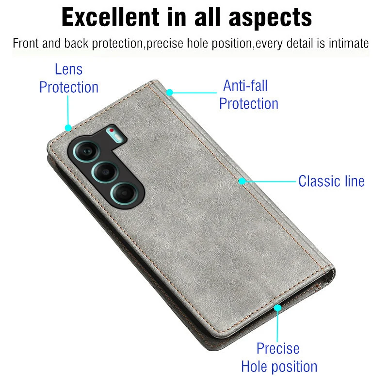 Leather Wallet Flip Case - Sleek Protective Cover and Elegant Shell