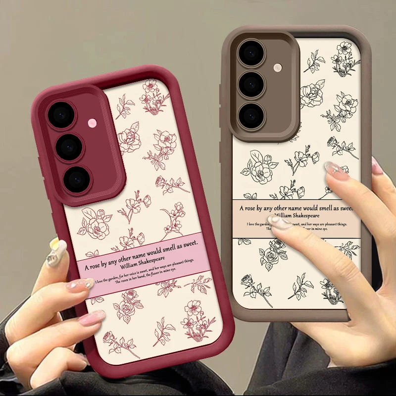 Elegant Rose Flower Design Phone Case - Lettering Detail, Ultra Protection