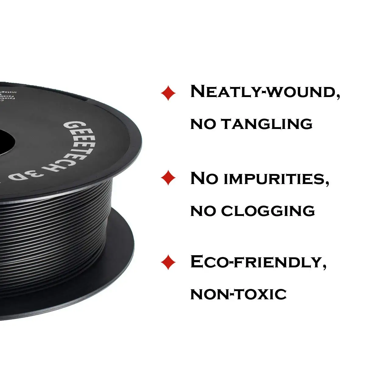 Plástico Puro 1.75 mm do Pla Petg do Filamento da Impressora de Geeetech 3d 1kg 2.2lbs Emaranhado-livre Materiais de Impressão 3d Empacotamento do Vácuo - Imagem 5