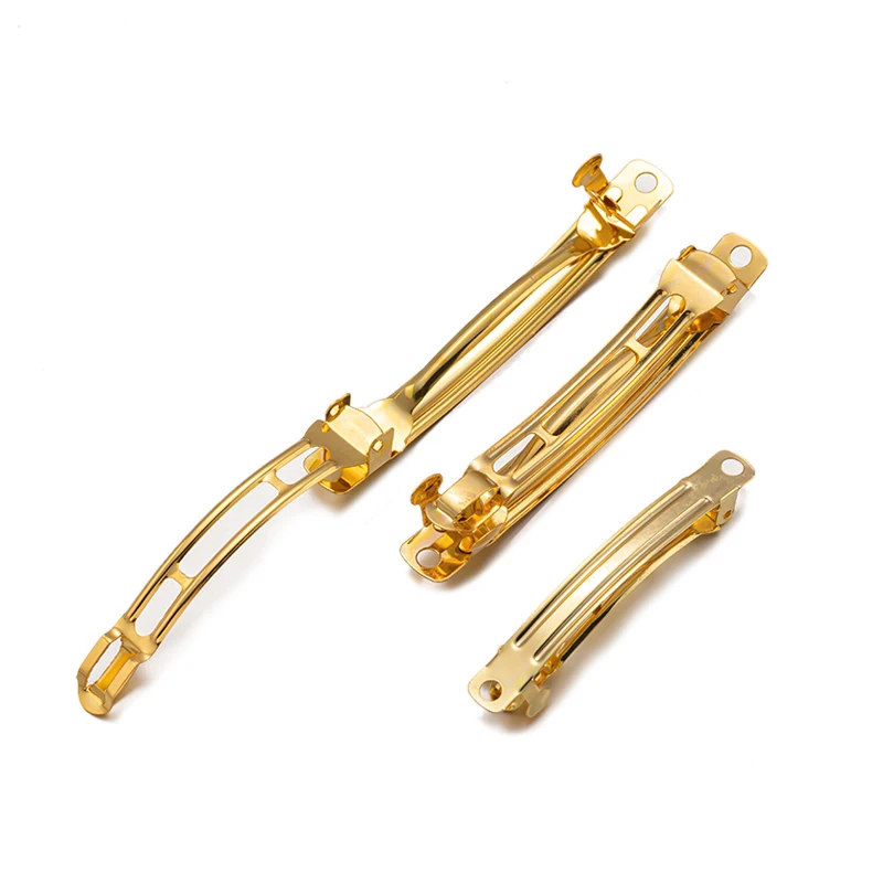 10 stücke Metall 50/60/70/80mm Haarspange Stil Frühling Haar Clips Blank Basis Haarnadel Liefert für DIY Schmuck Machen Zubehör Handwerk – Detail 5