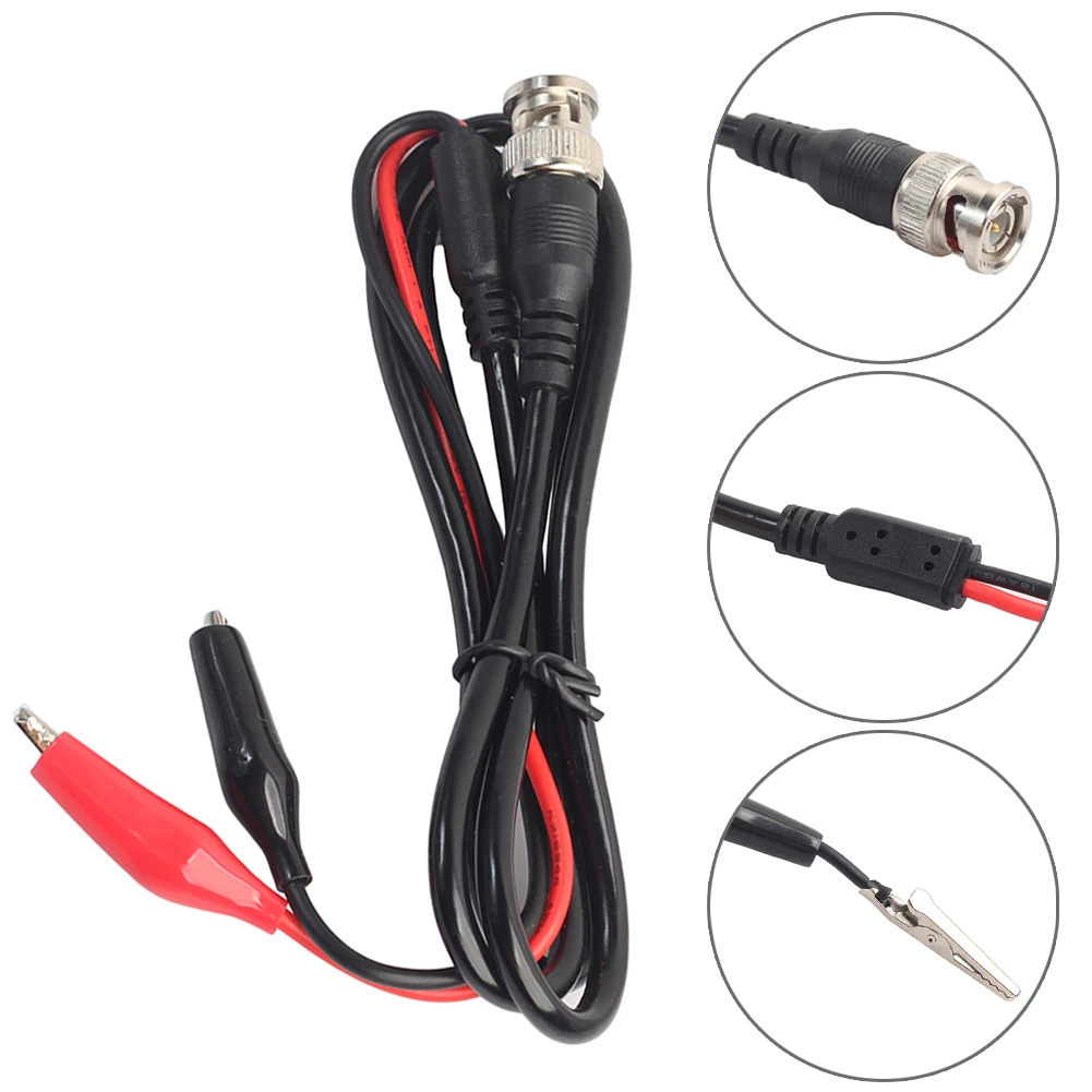 BNC Male Plug To Dual Oscilloscope Test Probe Cable Alligator Clips Digital Oscilloscope Probe Anti-aging Accessories