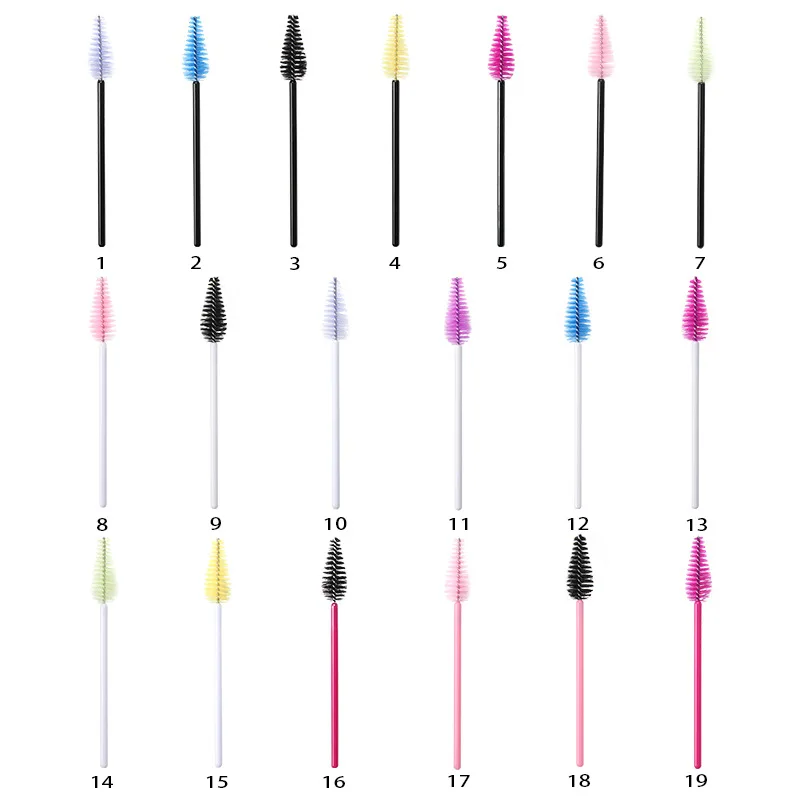 50pcs 속눈썹 눈썹 브러쉬 물방울 모양 나일론 소재 속눈썹 메이크업 브러쉬 속눈썹 연장 미용 도구 마스카라 완드