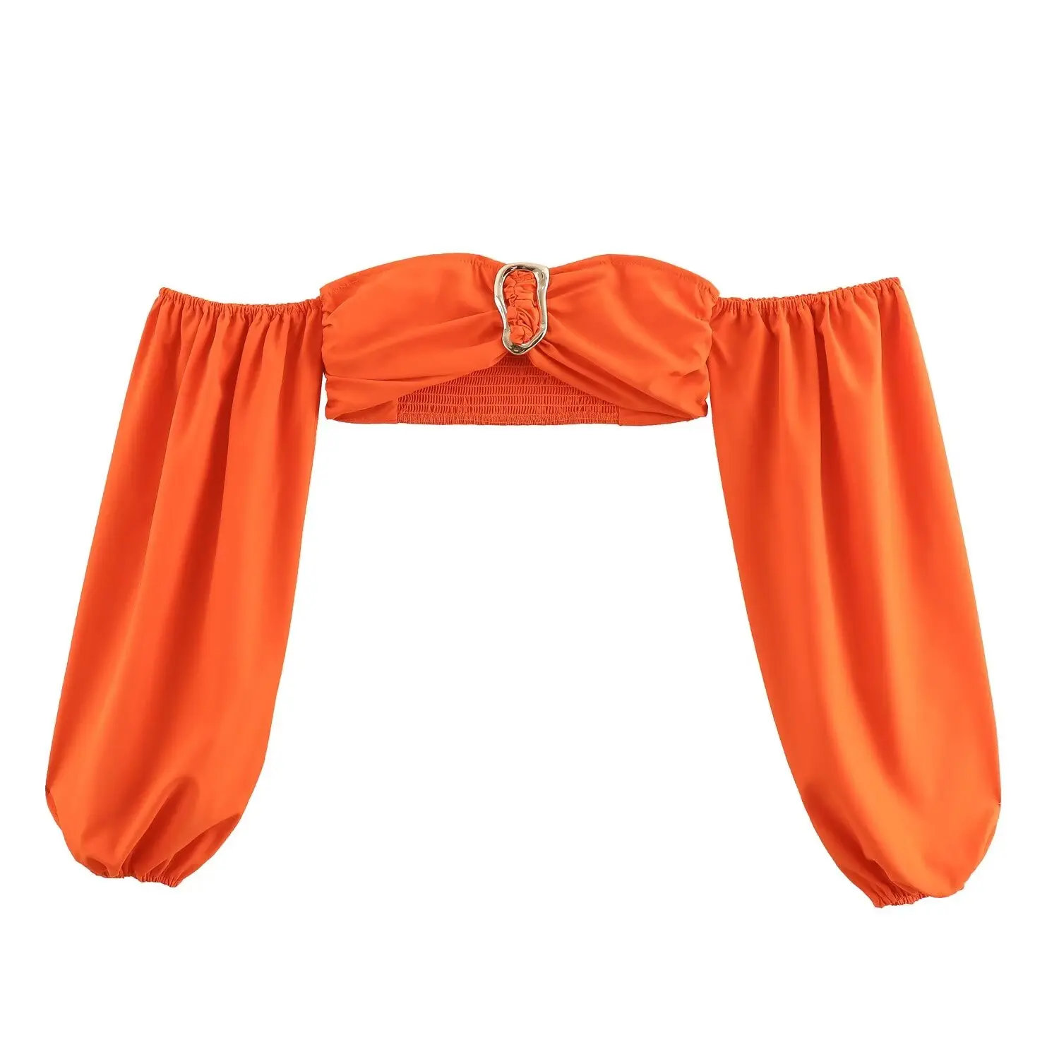 thumbnail image 1 of HH TRAF Top de tubo de verano para mujer, hombros descubiertos, manga larga, liso, corto, sin espalda, decoración, elegantes, tops cortos, sexys, para fiesta, para mujer, 1 of 5