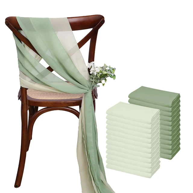 SALE 50 Chair Sashes, White Chiffon Chiavari Chair Cover Sash With