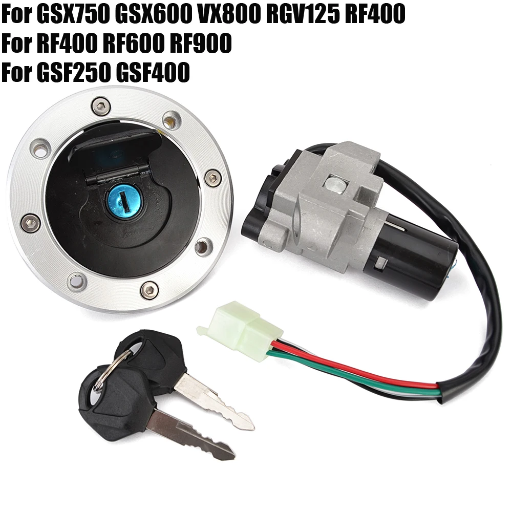 

For Suzuki GSX750 GSX600 GSF250 GSF400 M/N/P Bandit VX800 RGV125 RF400 RF400 RF600 RF900 Fuel Cap Seat Ignition Switch Lock Key