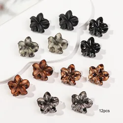 Chic Floral & Geometric Hair Clip Set - 12 Stylish Pieces - 12pcs (T - 02)
