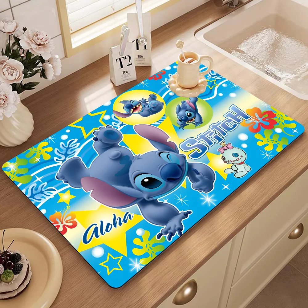 S-Stitch-H-The-Baby Kitchen Dish Mat Absorbent Dining Table Mats Retro Non-slip Placemat Coffee Dish Tableware Mat Home Decor 6