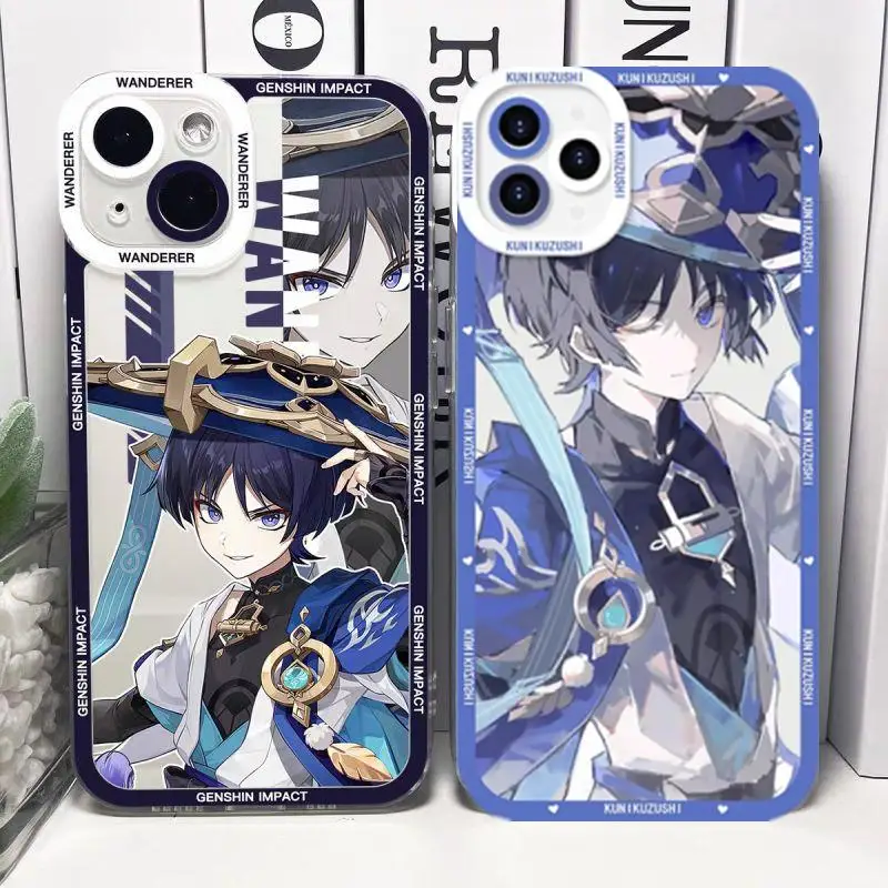 Custodia Per Iphone 15 Pro Max 11 12 13 14 Pro Max 6 6S 7 8 Plus 13 Mini Xs Max Xr Se 2022 Cover Genshin Impact Wanderer
