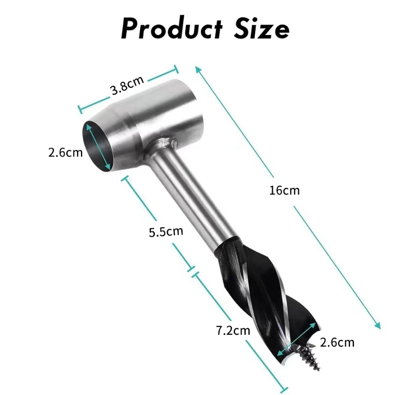 Bushcraft Hand Auger Wrench Hand Screw Drill Bit Woodworking Multi-Purpose Bushcraft  Tools Manual Auger for Survival Gear