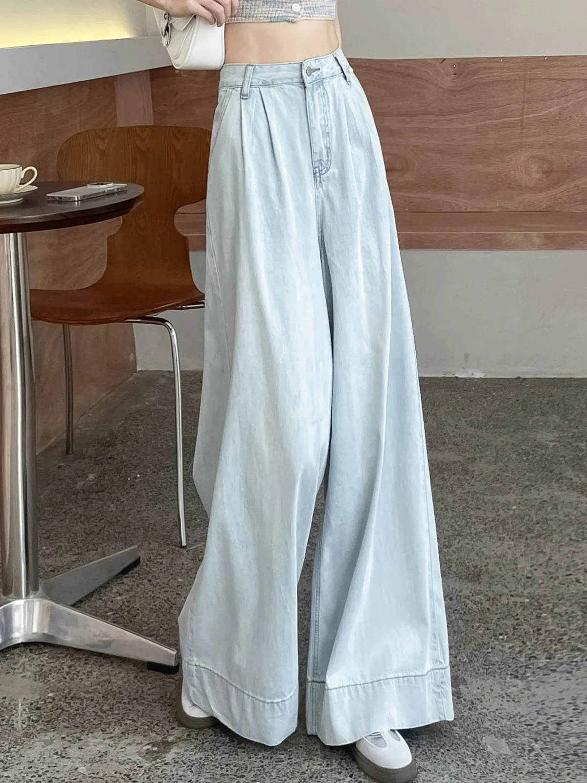 

ZHISILAO новые мешковатые широкие джинсы женские винтажные свободные с высокой талией длинные джинсовые брюки уличная одежда лето 2024