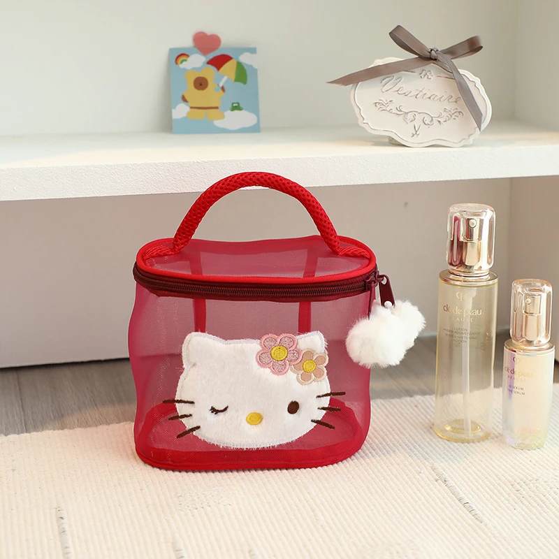 

Hello Kitty Pochacco Anime Kawaii Sanrio Large Capacity Makeup Bag Cute Pompompurin Portable Travel Toiletry Bag Kids Gifts