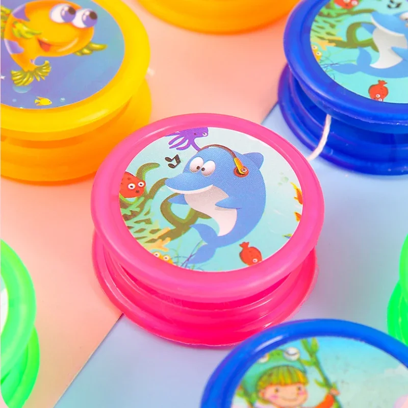Children's Cute Yo-yo Plastic Cartoon Animal Yo-yo Fancy Swing Yoyo Ball Classic Nostalgic Educational Toy Style Random